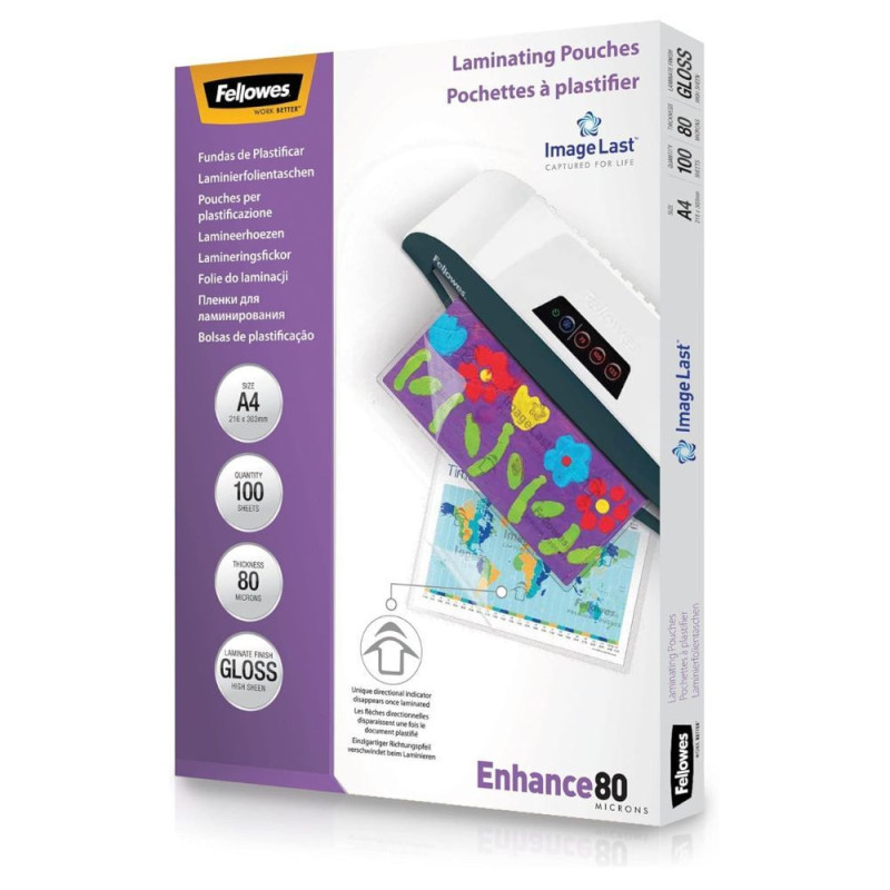 PACK OF 100 IMAGELAST A4 80 MICRON POUCHES