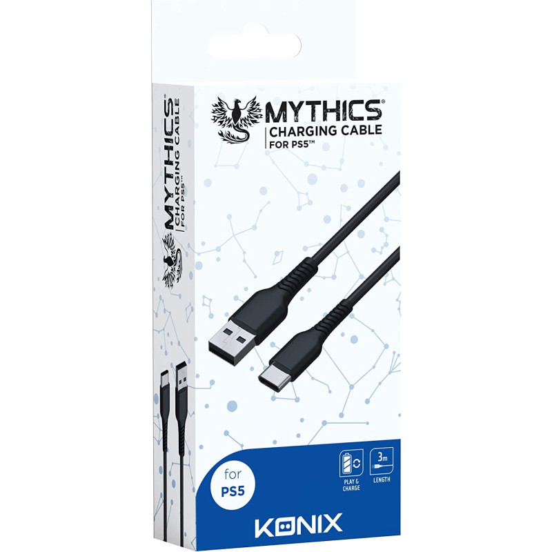 PS5 CONTROLLER CHARGING CABLE 3M BLACK