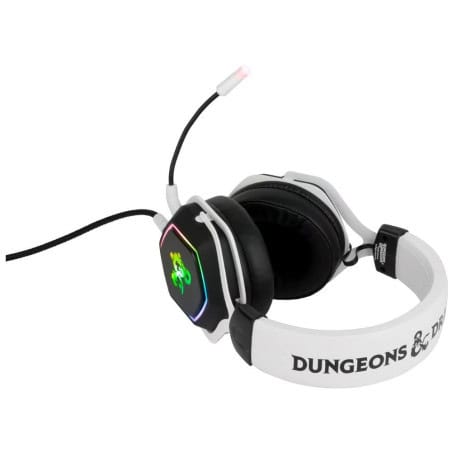 CASQUE GAMING DUNGEONS & DRAGONS RAINBOW D20 7.1 NOIR ET BLANC