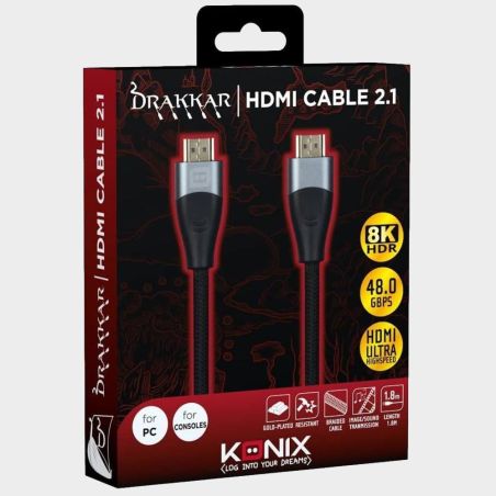CABLE HDMI 2.1 - 1,8M- DRAKKAR PC NOIR