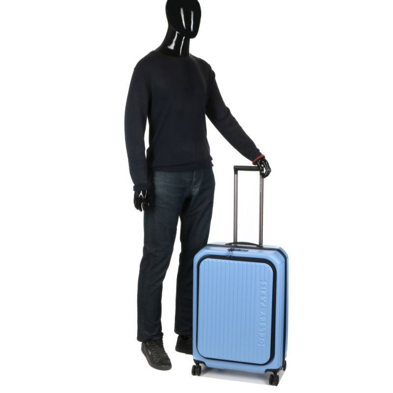 VALISE TROLLEY SECURITIME 66 CM ZIP EXT BLEU LAVANDE