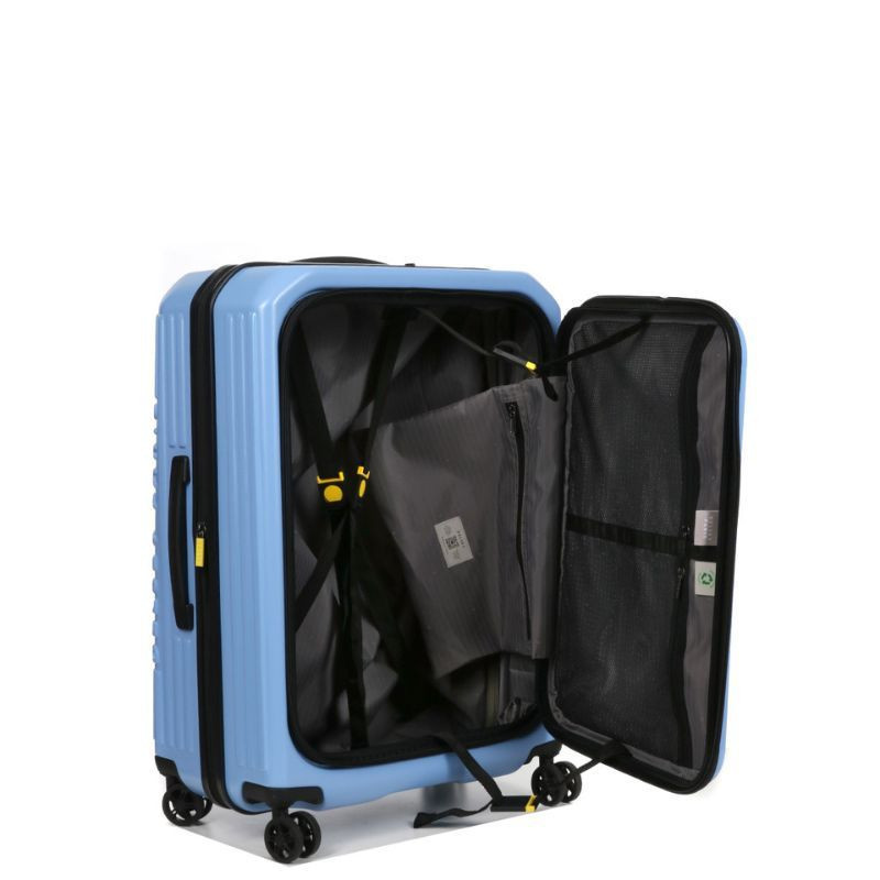 VALISE TROLLEY SECURITIME 66 CM ZIP EXT BLEU LAVANDE