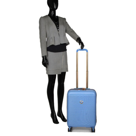 VALISE CABINE TROLLEY FREESTYLE SLIM 55 CM 4R BLEU CIEL