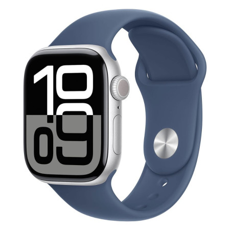 APPLE WATCH SERIES 10 GPS 42 MM ALU ARGENT BANDE DENIM