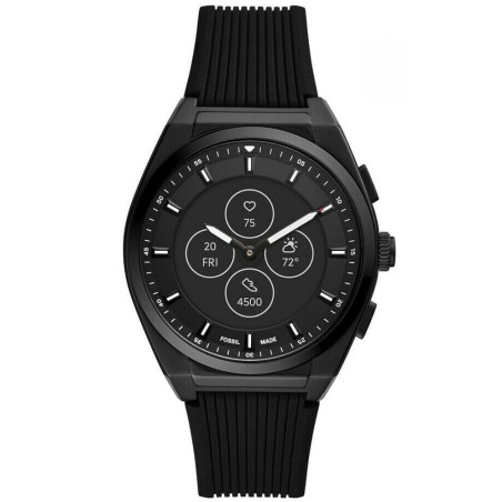 MONTRE HOMME EVERETT 42MM ACIER ET SILICONE NOIR