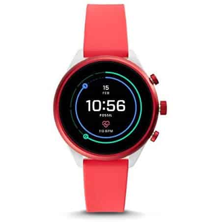 MONTRE CONNECTEE FEMME SPORT SILICONE ROUGE