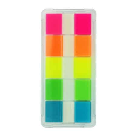 DISTRIBUTEUR 100 MARQUE-PAGES FLUO ET TRANSPARENTS