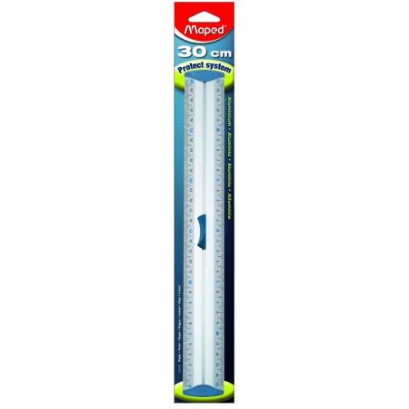 TRIPLE DECIMETRE GRADUE DES 2 COTES METAL