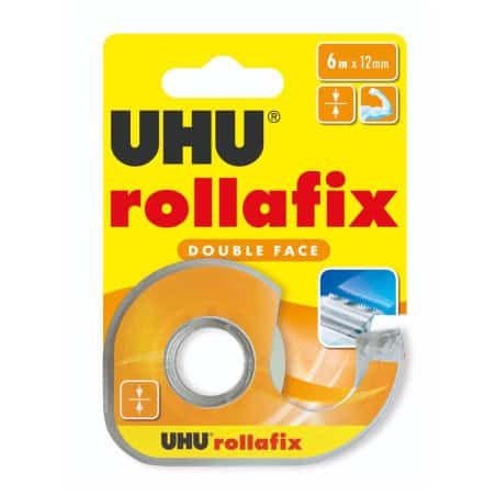 RUBAN ADHESIF DOUBLE FACE ADHESIF ROLLAFIX 6Mx12MM