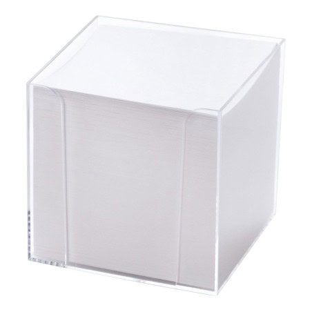 BLOC CUBE TRANSPARENT POUR 700 FEUILLES PAPIER BLANC