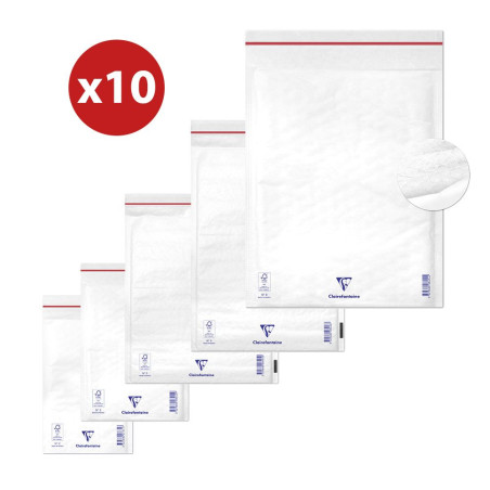 10 POCHETTES A BULLES FERMETURE AUTO-ADHESIVE 220 x 230