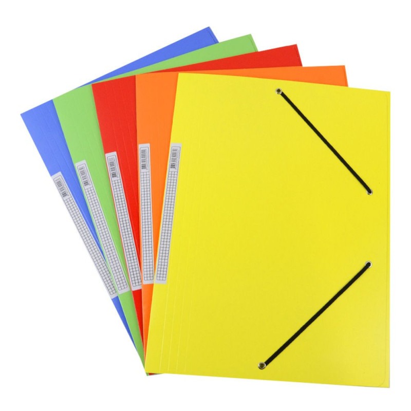 LOT DE 5 CHEMISES A 3 RABATS CARTONS COULEURS