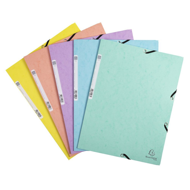 LOT DE 5 CHEMISES A 3 RABATS CARTONS PASTEL