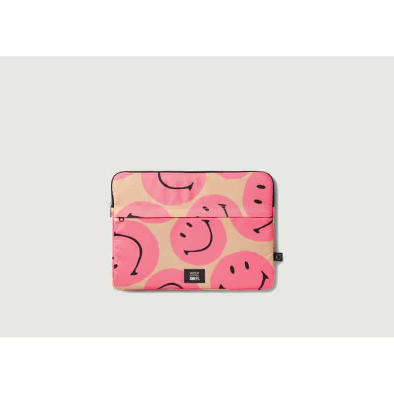 HOUSSE ORDINATEUR PORTABLE 13&14 SMILEY PINK