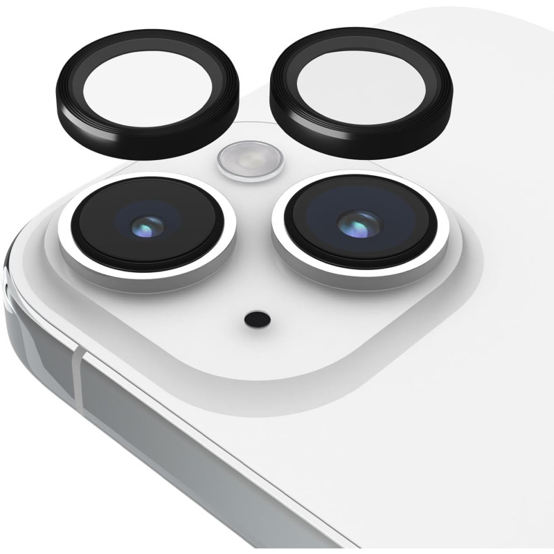 BLACK CAMERA LENS PROTECTION FOR IPHONE 15 AND 15 PLUS