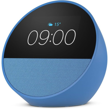 REVEIL CONNECTE ECHO SPOT 2024 AVEC ALEXA BLEU