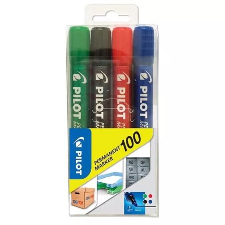 POCHETTE DE 4 MARQUEURS 100 POINTE OGIVE