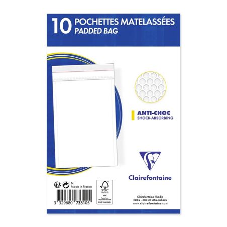 10 POCHETTES A BULLES FERMETURE AUTO-ADHESIVE 150X210
