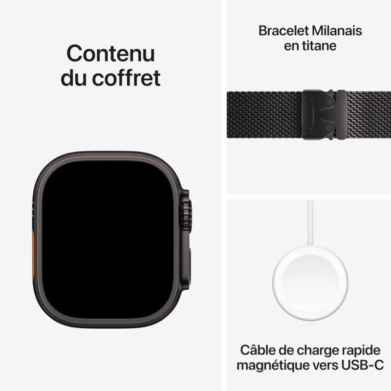 APPLE WATCH ULTRA 3 GPS + CELL 49MM L TITANE BOUCLE ALPINE NOIR