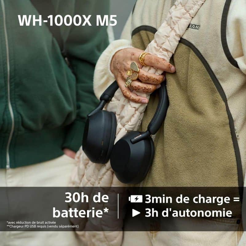 CASQUE BLUETOOTH REDUCTION DE BRUIT WH1000XM5S ARGENT