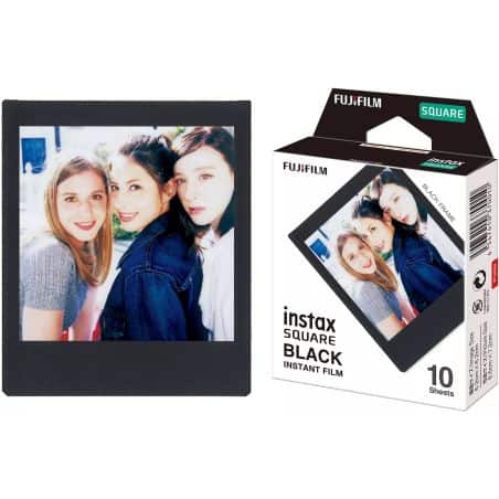 FILMS INSTANTANES INSTAX SQUARECADRE NOIR (x10)