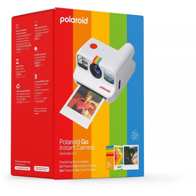 GO GEN 2 INSTANT CAMERA WHITE + 16 COLOR PAPER