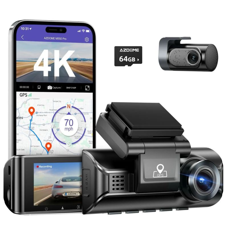 DASHCAM M550 PRO 3CH 4K WIFI GPS 64 GO