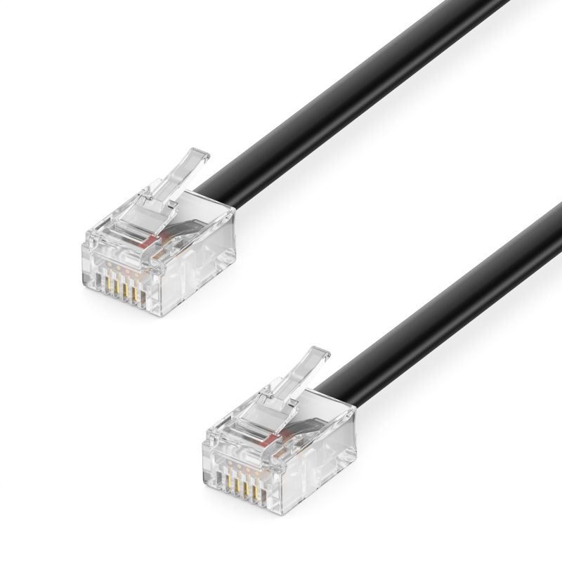 CABLE TELEPHONIQUE RJ11 M/M NOIR 2M