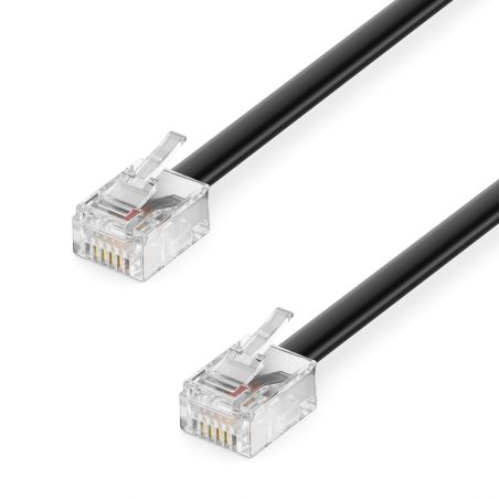 CABLE TELEPHONIQUE RJ11 M/M NOIR 2M