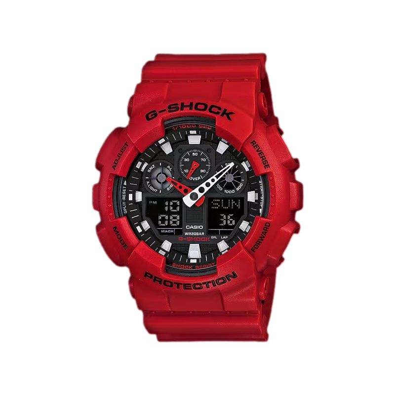 MONTRE HOMME G-SHOCK CLASSIC GA-100B RESINE ROUGE