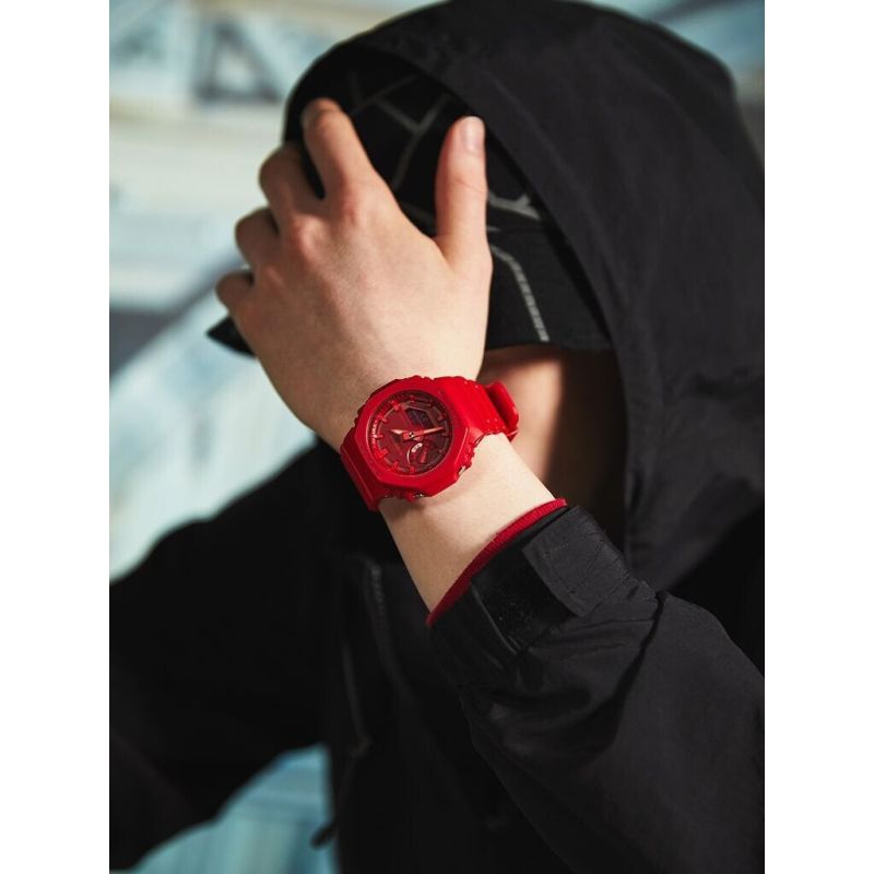 MONTRE HOMME G-SHOCK CLASSIC GA-2100 RESINE ROUGE