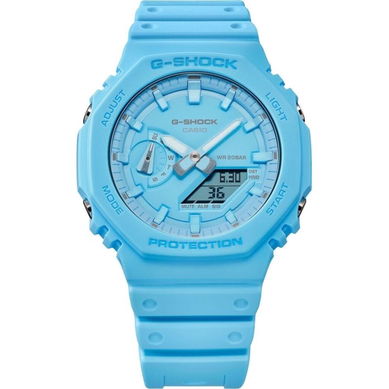 MONTRE HOMME G-SHOCK GA-2100-2A2ER RESINE BLEU CLAIR