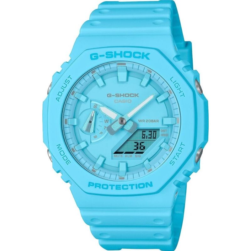 MONTRE HOMME G-SHOCK GA-2100-2A2ER RESINE BLEU CLAIR