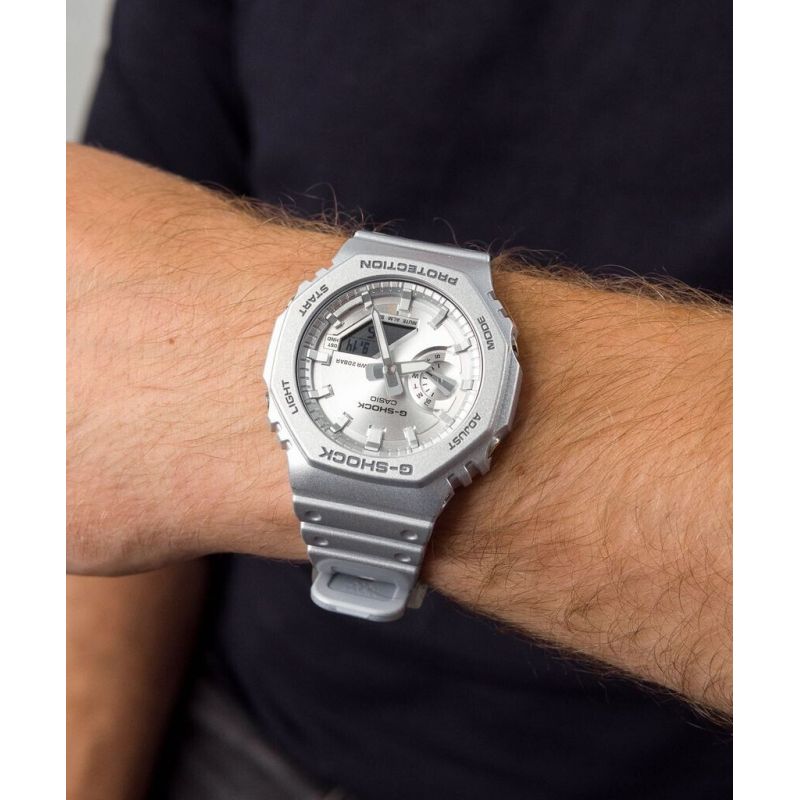 MONTRE HOMME G-SHOCK GA-2100FF-8AER RESINE ARGENT