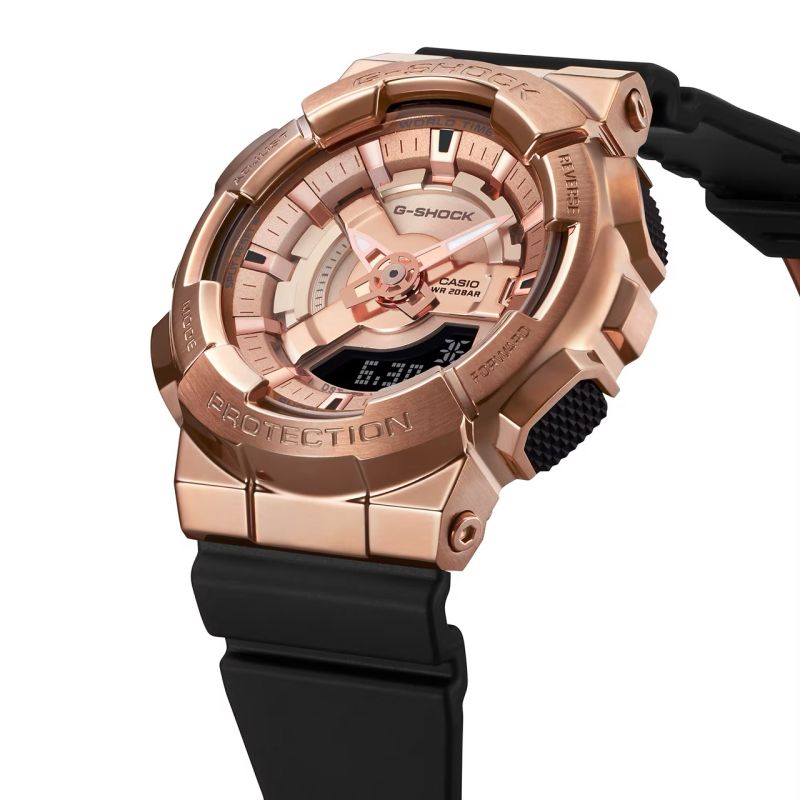 MONTRE MIXTE G-SHOCK G-STEEL RESINE NOIR OR ROSE