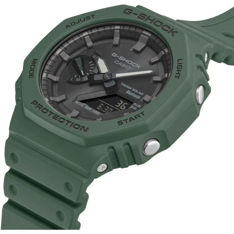 MONTRE HOMME SOLAIRE BLUETOOTH GA-B2100-1AER CARBONNE VERT