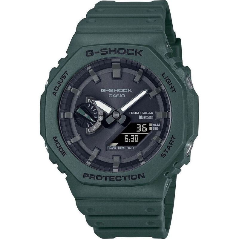 MONTRE HOMME SOLAIRE BLUETOOTH GA-B2100-1AER CARBONNE VERT