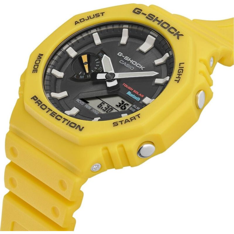 MONTRE HOMME SOLAIRE BLUETOOTH GA-B2100-1AER CARBONNE JAUNE