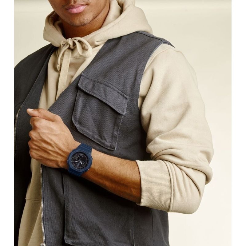 MONTRE HOMME SOLAIRE BLUETOOTH GA-B2100-1AER CARBONNE BLEU