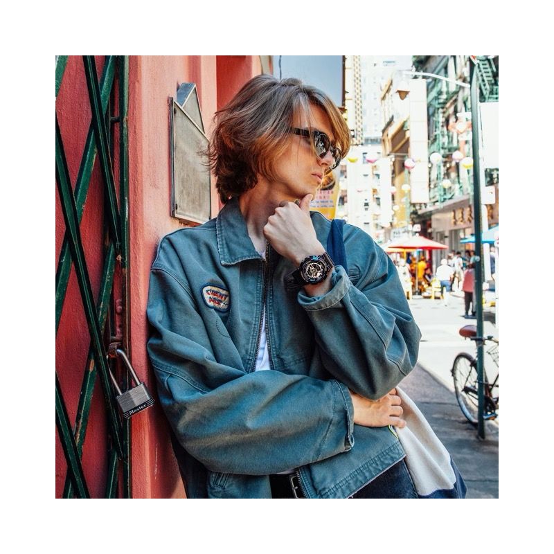 BABY-G BA-110X-1AER BLACK AND GOLD RESIN WATCH