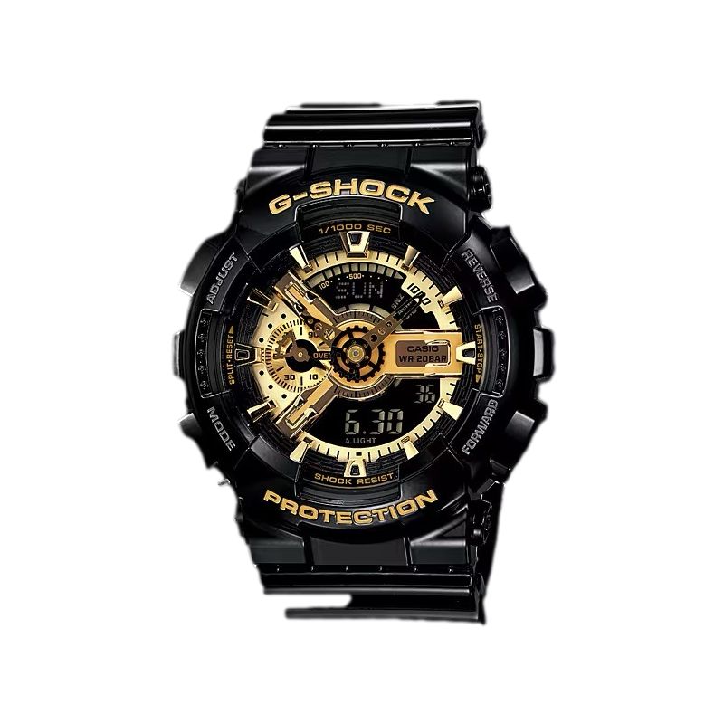 BABY-G BA-110X-1AER BLACK AND GOLD RESIN WATCH