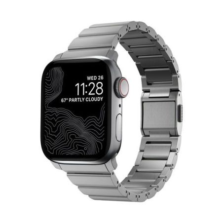 BRACELET APPLE WATCH 38/40/41/42 MM V2 TITANE ARGENT