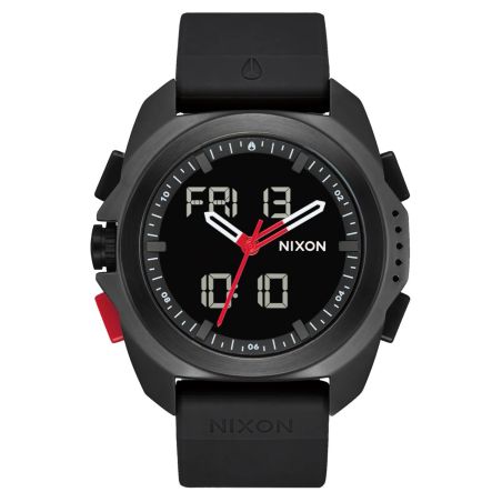 MONTRE HOMME RIPLEY SILICONE ACIER NOIR ET ROUGE