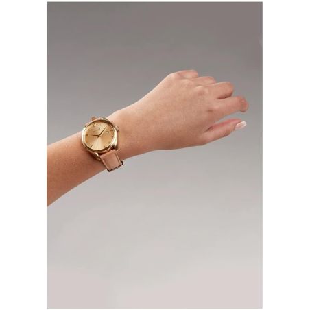 THALIA WOMEN'S WATCH PINK LEATHER AND GOLD STEEL