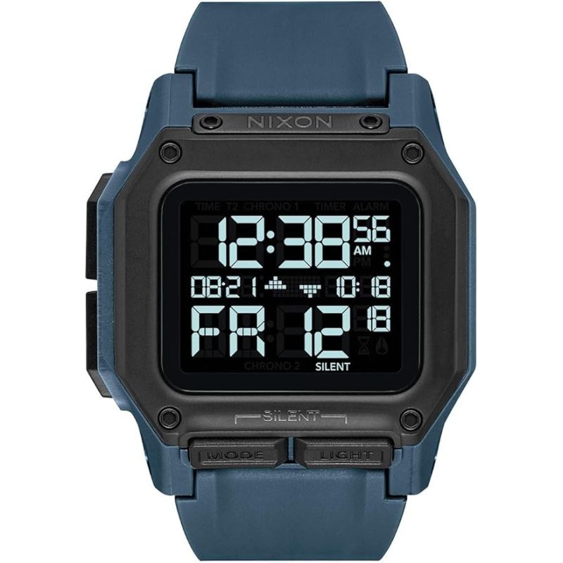 MONTRE HOMME DIGITALE REGULUS SILICONE GRIS BLEU ARDOISE