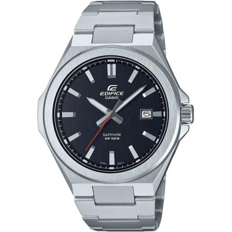 EDIFICE EFB-108D MEN'S WATCH BLACK STEEL AND SILVER