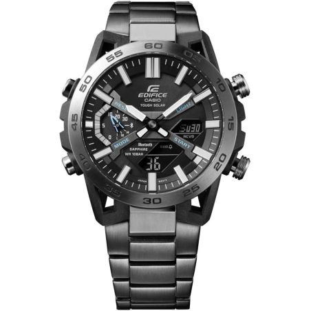 MONTRE HOMME SOLAIRE EDIFICE ECB-2000DC CONNECTEE ACIER ARGENT