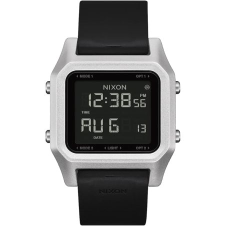 STAPLE SILVER AND BLACK MEN'S WATCH