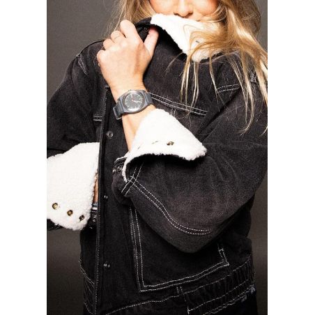 TIME TELLER OPP SILICONE STEEL ASPHALT SPECKLED MEN'S WATCH