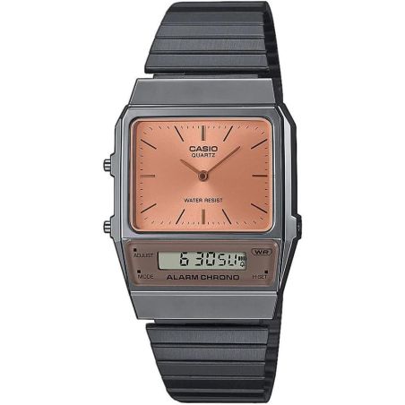 MONTRE VINTAGE EDGY AQ-800ECGG-4AEF ACIER GRIS ET ORANGE
